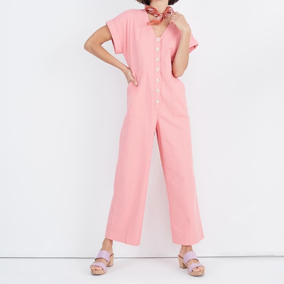 Madewell Pants - Madewell • Button Front Day Jumpsuit Pink